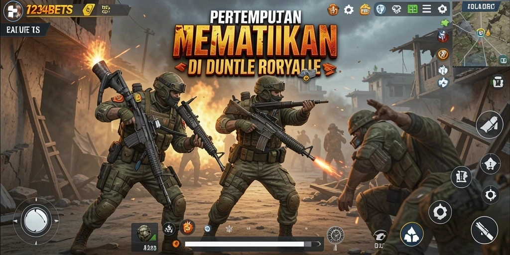 Gameplay seru dan menegangkan di 1234BETS Battle Royale.
