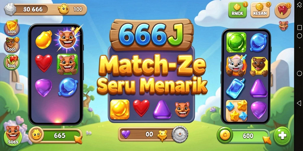 Tampilan gameplay menarik dari 666J dengan warna cerah.