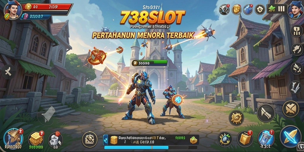 Tampilan menarik gameplay 738SLOT dalam genre Tower Defense.