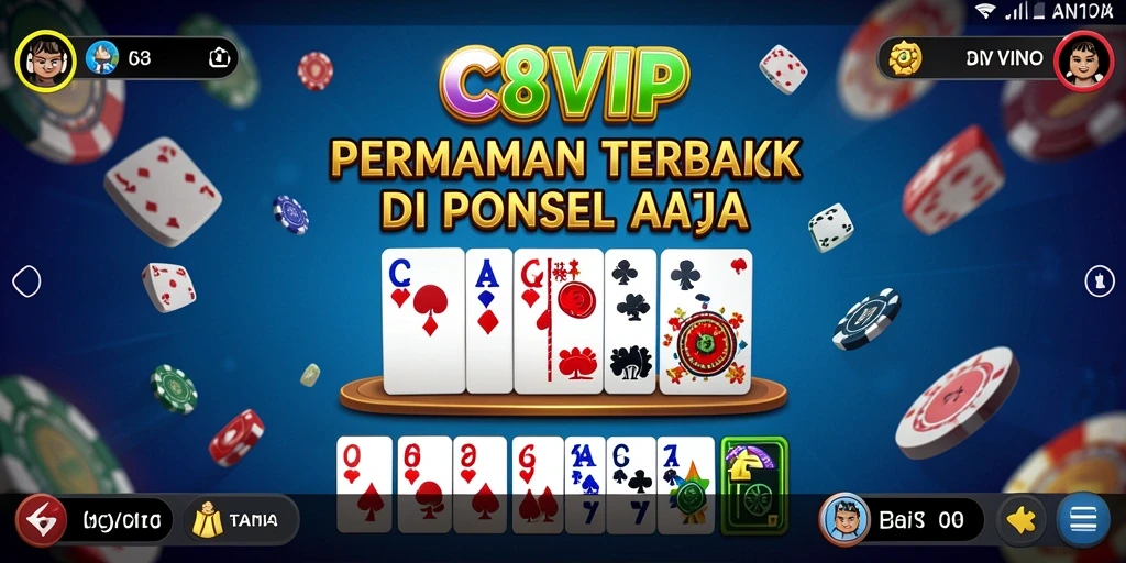 Tampilan gameplay Domino yang seru dan menarik di C8VIP.