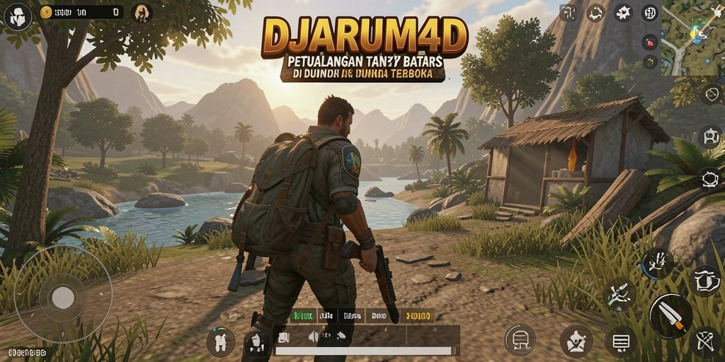 Screenshot gameplay DJARUM4D yang menunjukkan kebebasan eksplorasi di dunia terbuka.
