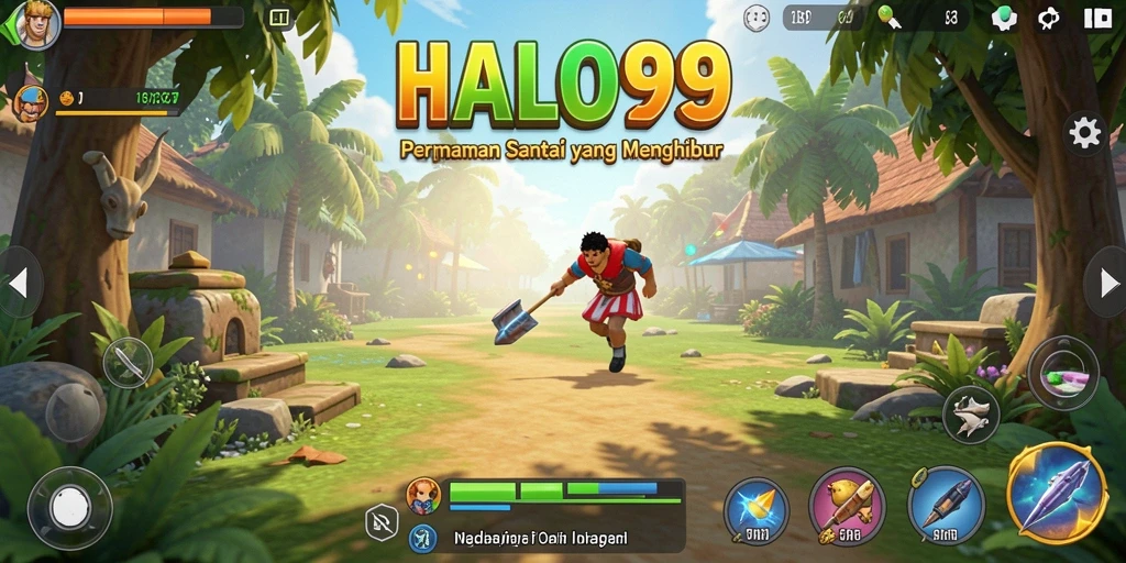 Screenshot HALO99 menampilkan gameplay yang penuh warna dan menarik.