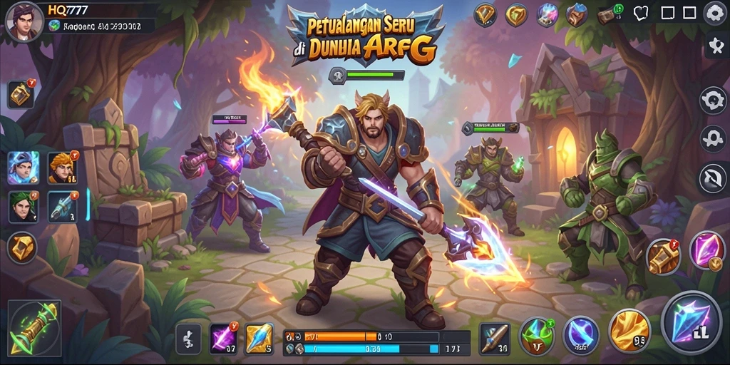 Tampilan seru gameplay ARPG HQ777 dengan pertempuran yang mendebarkan.
