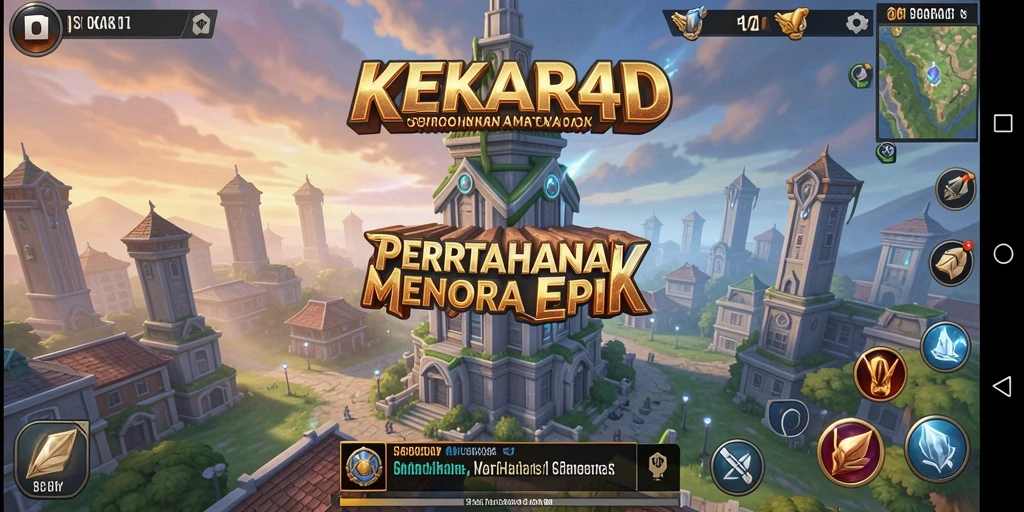 Tampilan gameplay menara pertahanan yang menegangkan.