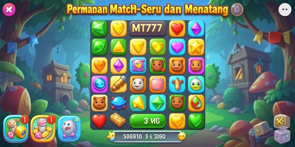Tampilan gameplay yang mengasyikkan dari Match-3 MT777.