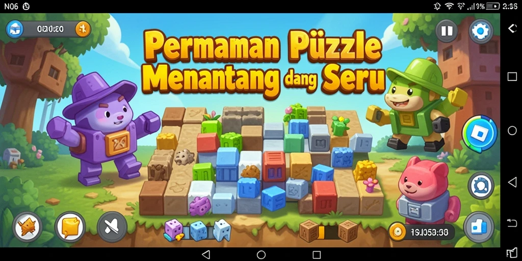 Tampilan gameplay menantang dari N06 dengan berbagai level puzzle.