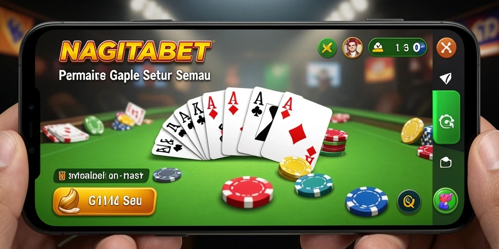 Screenshot gameplay Gaple NAGITABET yang menampilkan keseruan bermain.