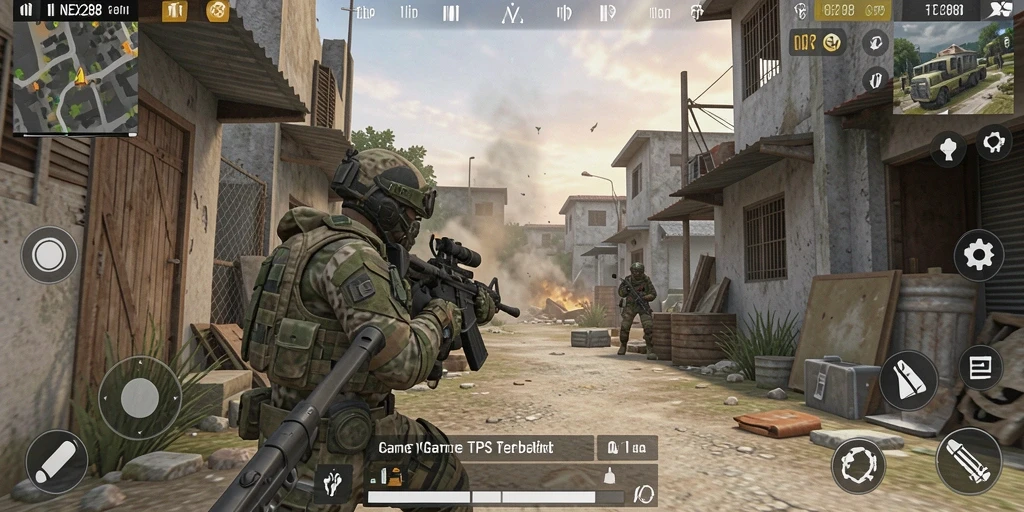 Tangkapan layar utama NEX288 dengan aksi gameplay TPS yang menegangkan.