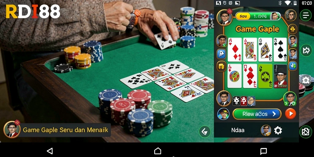 Tampilan gameplay seru dalam RDI88 game Gaple.