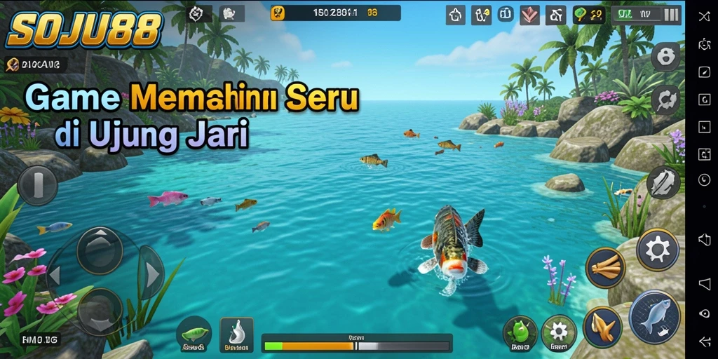 Tampilan aksi memancing di SOJU88 yang seru dan menantang.