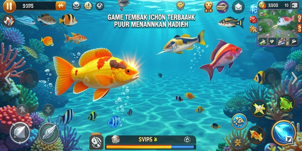 Gameplay seru SVIP5 menembak ikan dengan grafis menawan.