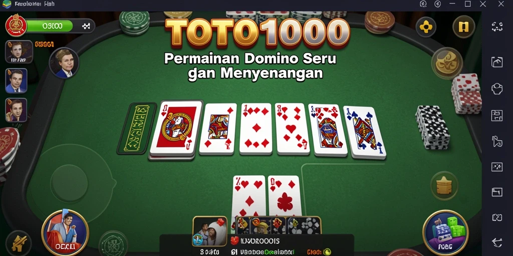 Tangkapan layar gameplay TOTO1000 menampilkan keseruan permainan Domino.